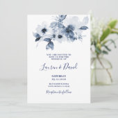 ダスティブルー結婚式招待状 招待状 (スタンド正面)