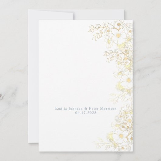 ダスティブルー結婚式招待状 招待状 (裏面)