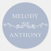 ダスティブルー縁どフローラモノグラムクラシックラウンドS ラウンドシール (正面)