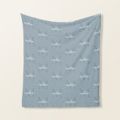 ダスティブルー繰り返しモノグラムパーソナライズされた名 フリースブランケット