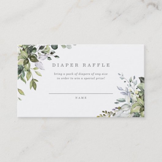 ダスティブルー花模様おむつラッフルカード 名刺 (正面)