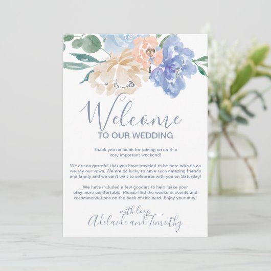 ダスティブルー花模様ウェルカムレター&旅程 プログラム (スタンド正面)