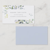 ダスティブルー花模様ハッシュタグカード 名刺 (正面/裏面)