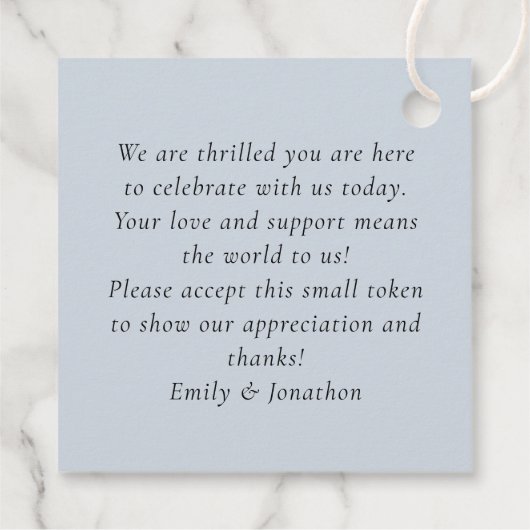 ダスティブルー花模様ラヴ感謝してい結婚ズ フェイバータグ (裏面)