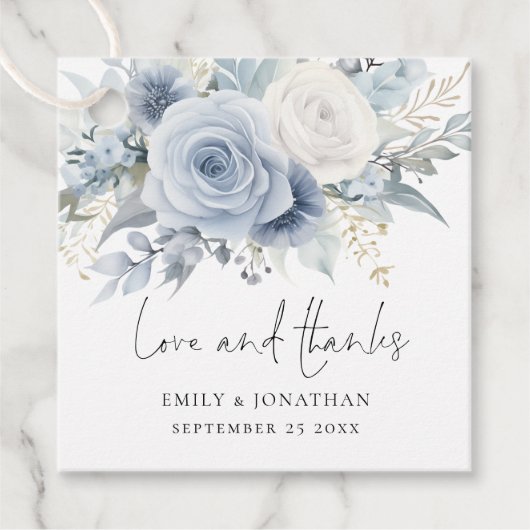 ダスティブルー花模様ラヴ感謝してい結婚ズ フェイバータグ (正面)