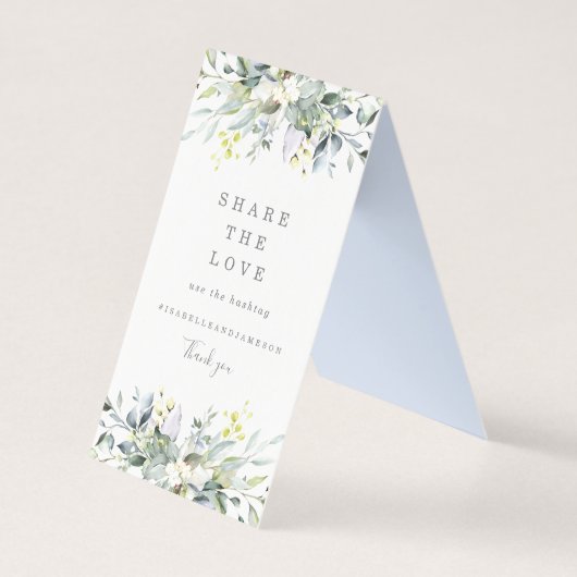 ダスティブルー花模様共有ラブテーブルサイン (正面)