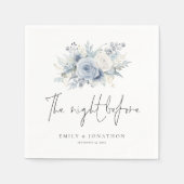 ダスティブルー花模様名の前夜 スタンダードカクテルナプキン (正面)