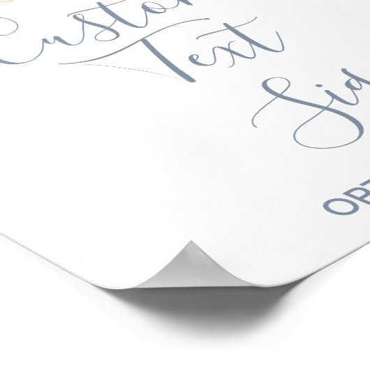 ダスティブルー花模様結婚ズのカスタム文字標識 ポスター (角)