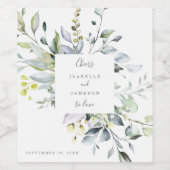 ダスティブルー花模様結婚ズのワインラベル ワインラベル (シングルラベル)