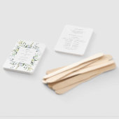 ダスティブルー花模様結婚式 プログラムファン ハンドファン (組立なし)