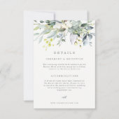 ダスティブルー花模様詳細カード 招待状 (正面)