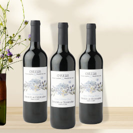 ダスティブルー花模様 ワインラベル