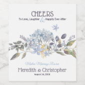 ダスティブルー花模様 ワインラベル (シングルラベル)