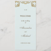 ダスティブルー華美ヴィンテージバロック結婚式 プログラム (正面)