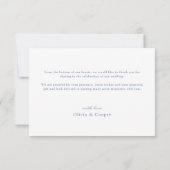 ダスティブルー華美ヴィンテージフレクラシックーム結婚の サンキューカード (裏面)