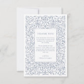 ダスティブルー華美ヴィンテージフレクラシックーム結婚の サンキューカード (正面)