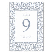 ダスティブルー華美ヴィンテージフレクラシックーム結婚の テーブルナンバー (裏面)