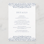 ダスティブルー華美ヴィンテージ結婚フレームの詳細 エンクロージャーカード (正面)