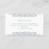 ダスティブルー華美ヴィンテージ結婚フレームの詳細 プレイスカード (正面)
