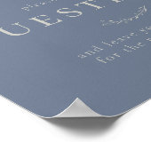 ダスティブルー葉のとベリーのゲストブックサイン ポスター (角)