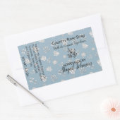 ダスティブルー葉バララインアートモダンソープラベル 長方形シール (封筒)