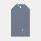ダスティブルー葉ラベルとベリー結婚式の引き出物 ギフトタグ (裏面)