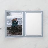 ダスティブルー葉金ゴールド&グリッターモ結婚ノグラム 招待状 (内部)