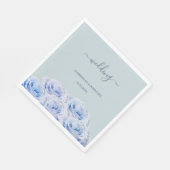 ダスティブルー薄紫バラセージグリーンエレガントな結婚式 スタンダードランチョンナプキン (角)