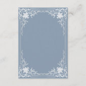 ダスティブルー詳細エレガントヴィンテージシルバー結婚ズ エンクロージャーカード (裏面)