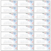 ダスティブルー赤面ビーチ結婚式住所 シール (正面)