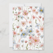 ダスティブルー赤面ピンクエレガント庭園の結婚式 招待状 (裏面)