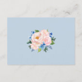 ダスティブルー赤面ピンクジオメトリックフローラ披露宴 エンクロージャーカード (裏面)