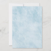 ダスティブルー赤面ピンクフローラリース結婚ズ セーブザデート (裏面)