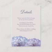 ダスティブルー赤面ピンクフローラ結婚の詳細カード エンクロージャーカード (正面)