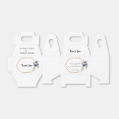 ダスティブルー赤面ピンクフローラ金ゴールド結婚フレーム フェイバーボックス (折り畳みなし)