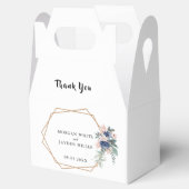 ダスティブルー赤面ピンクフローラ金ゴールド結婚フレーム フェイバーボックス (オープン)