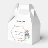 ダスティブルー赤面ピンクフローラ金ゴールド結婚フレーム フェイバーボックス (正面サイド)