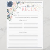 ダスティブルー赤面ピンクブライダルシャワーレシピページ (裏面)