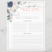 ダスティブルー赤面ピンクブライダルシャワーレシピページ (正面)