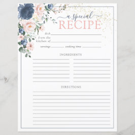 ダスティブルー赤面ピンクブライダルシャワーレシピページ