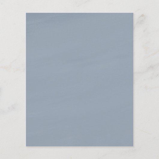 ダスティブルー赤面ピンク結婚フローラのメニューカード (裏面)