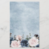 ダスティブルー赤面ピンク結婚フローラのメニュー (裏面)