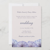 ダスティブルー赤面ピンク結婚フローラ 招待状 (正面)