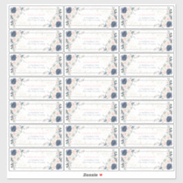 ダスティブルー赤面ピンク金ゴールドフローラゲストアドレス シール