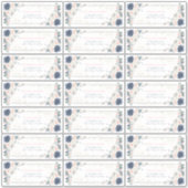 ダスティブルー赤面ピンク金ゴールドフローラゲストアドレス シール (正面)