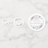 ダスティブルー赤面ピンク金ゴールドフローラブライダルシャワー コンフェッティ (正面)