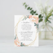ダスティブルー赤面ピーチフローラ金ゴールド結婚ズ詳細 エンクロージャーカード (スタンド正面)