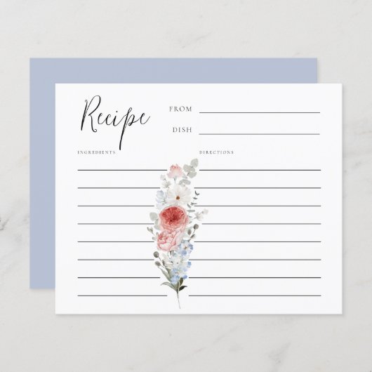 ダスティブルー赤面フローラレシピカード (正面/裏面)