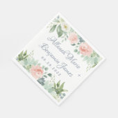 ダスティブルー赤面多肉性フローラ庭園の結婚式 スタンダードランチョンナプキン (角)