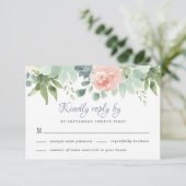 ダスティブルー赤面多肉性フローラ庭園の結婚式 出欠カード (スタンド正面)